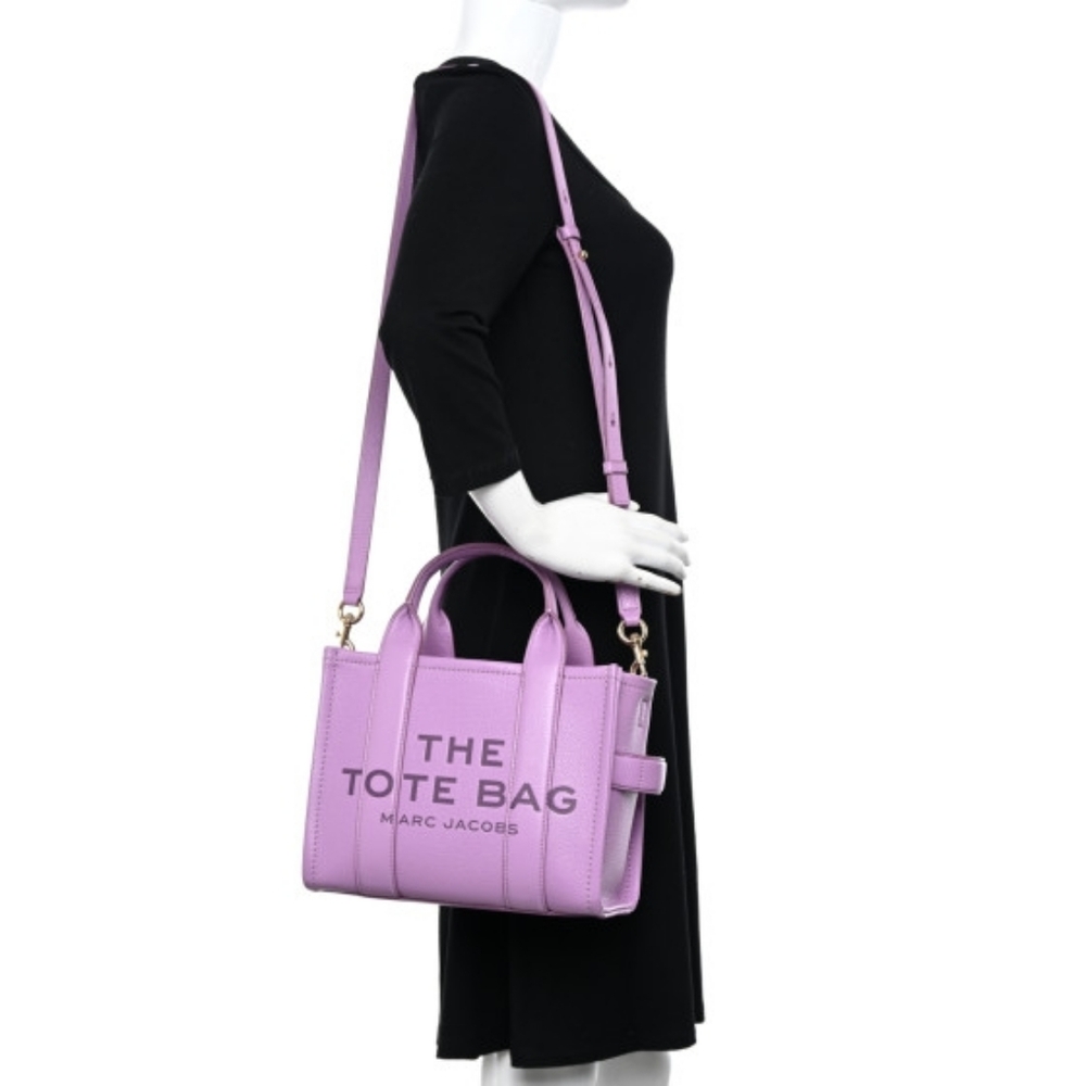 Marc Jacobs Leather Small Tote Bag in Regal Orchid - Picture 14 of 16